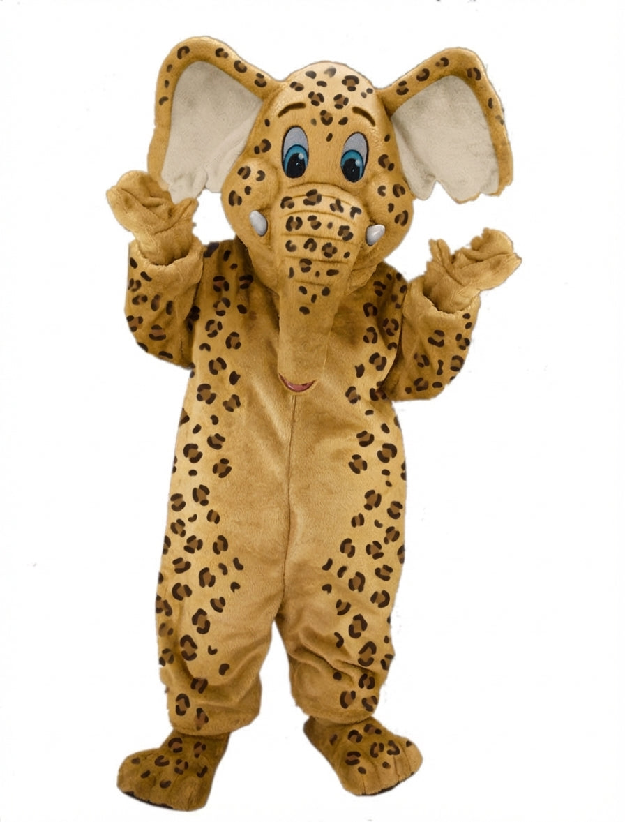 Cartoon Elephant Mascot - Short fur / Leopard mascot costume