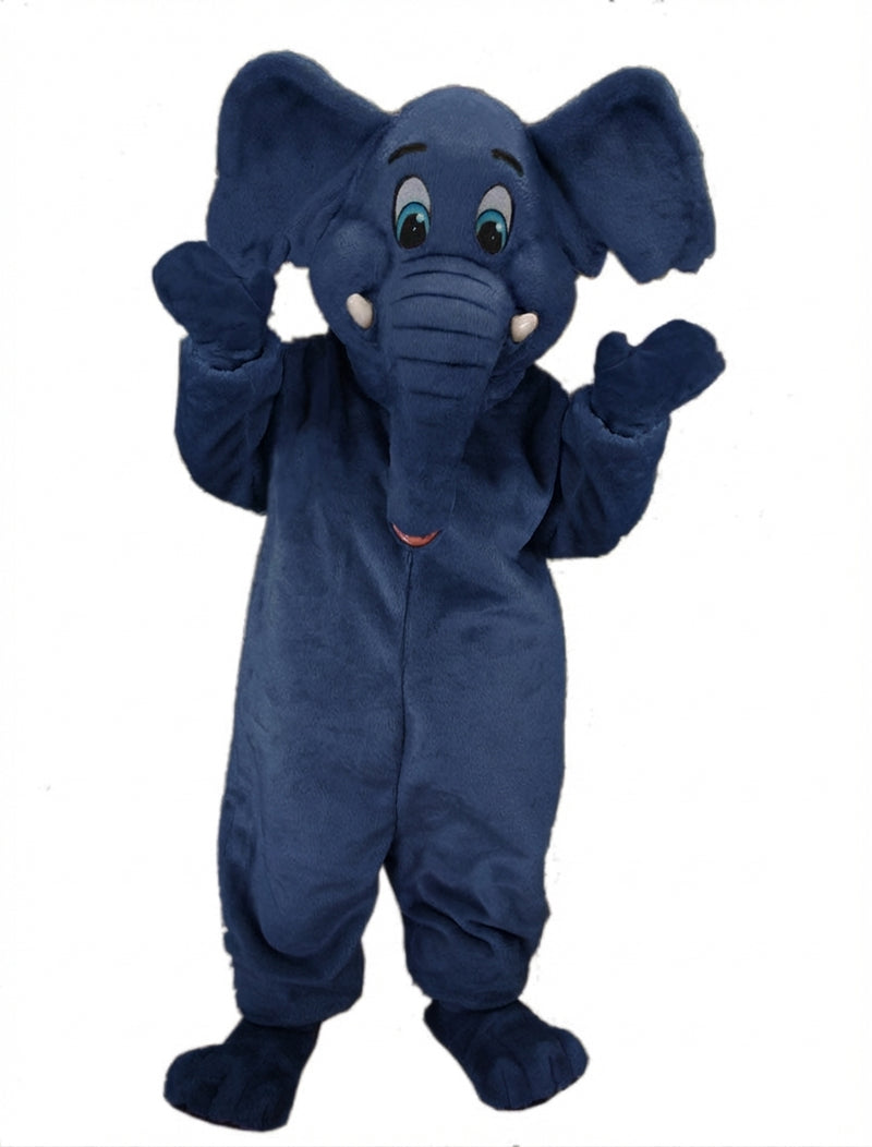 Cartoon Elephant Mascot - Short fur / Navy Blue mascot costume