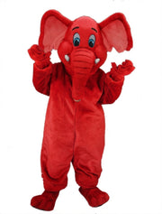 Cartoon Elephant Mascot - Short fur / Red mascot costume