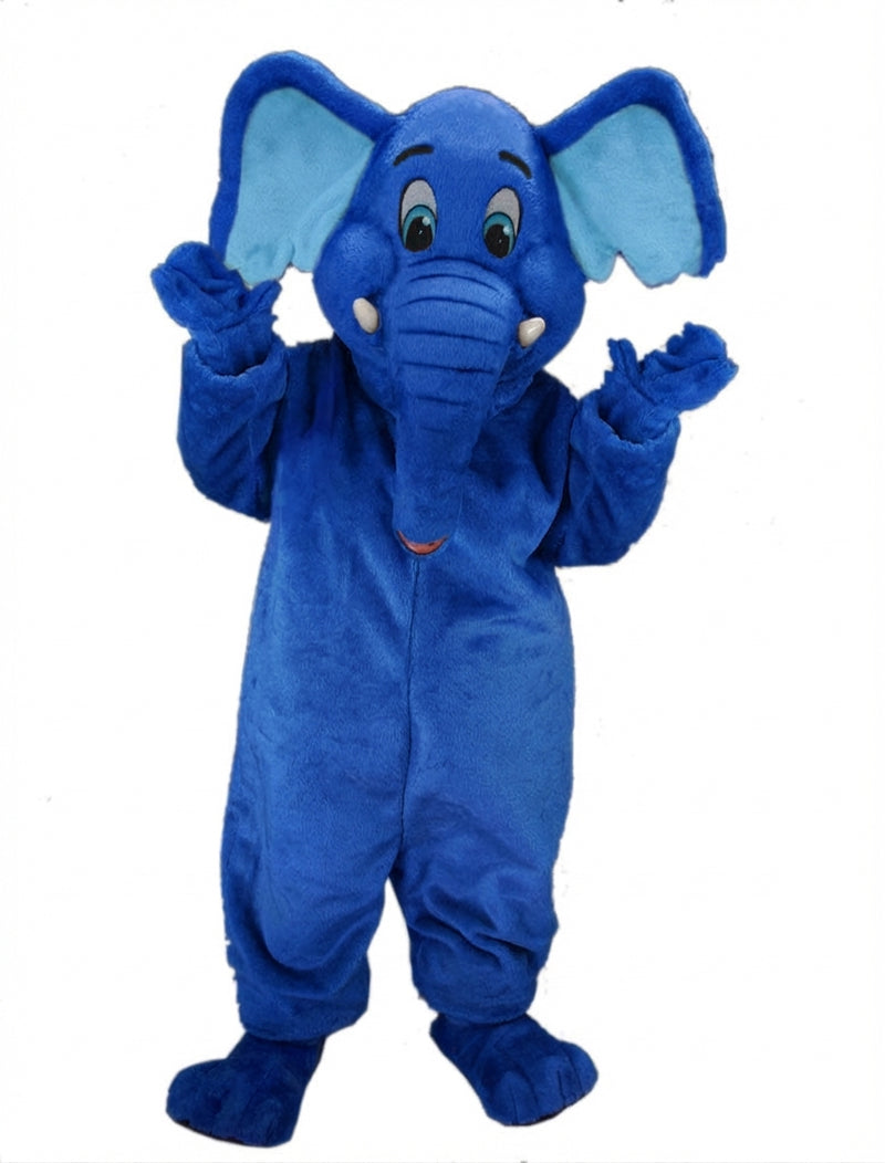 Cartoon Elephant Mascot - Short fur / Royal blue mascot costume