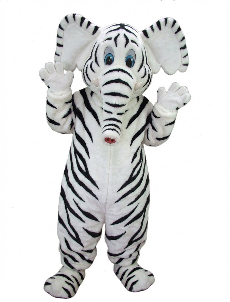 Cartoon Elephant Mascot - Short fur / Zebra mascot costume