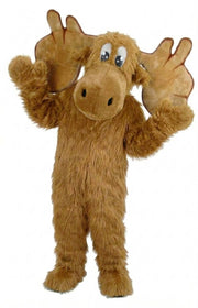 Cartoon Moose Mascot - Long fur / Tan mascot costume