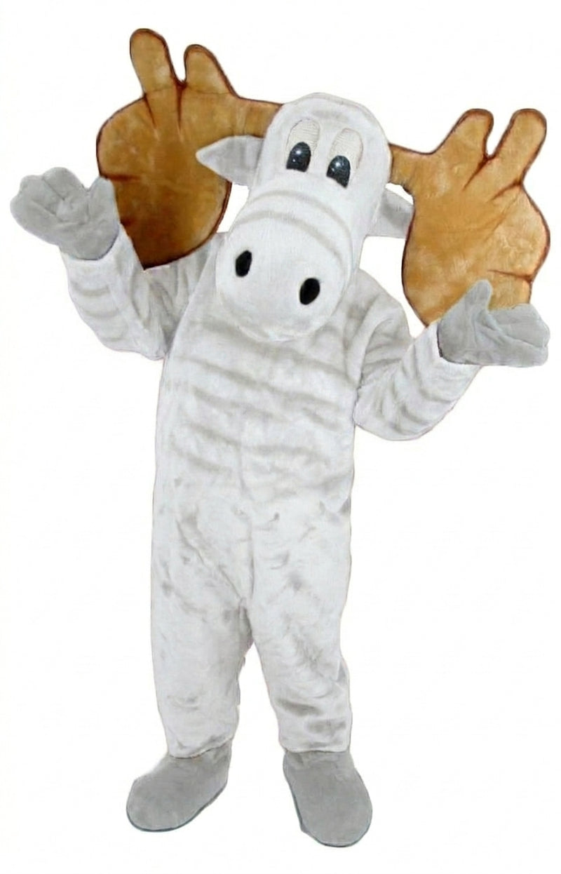 Cartoon Moose Mascot - Short fur / Albino Tiger mascot costume