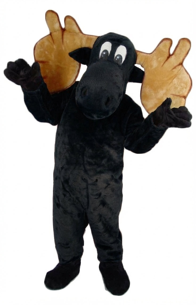 Cartoon Moose Mascot - Short fur / Black mascot costume