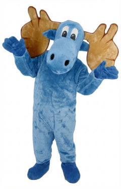 Cartoon Moose Mascot - Short fur / Light blue mascot costume