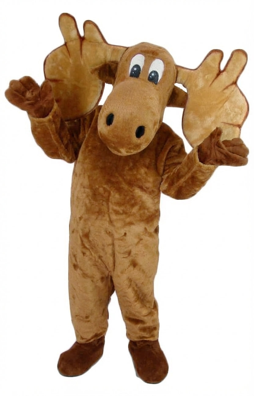 Cartoon Moose Mascot - Short fur / Light Brown mascot costume