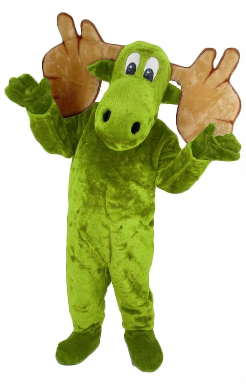 Cartoon Moose Mascot - Short fur / Lime mascot costume