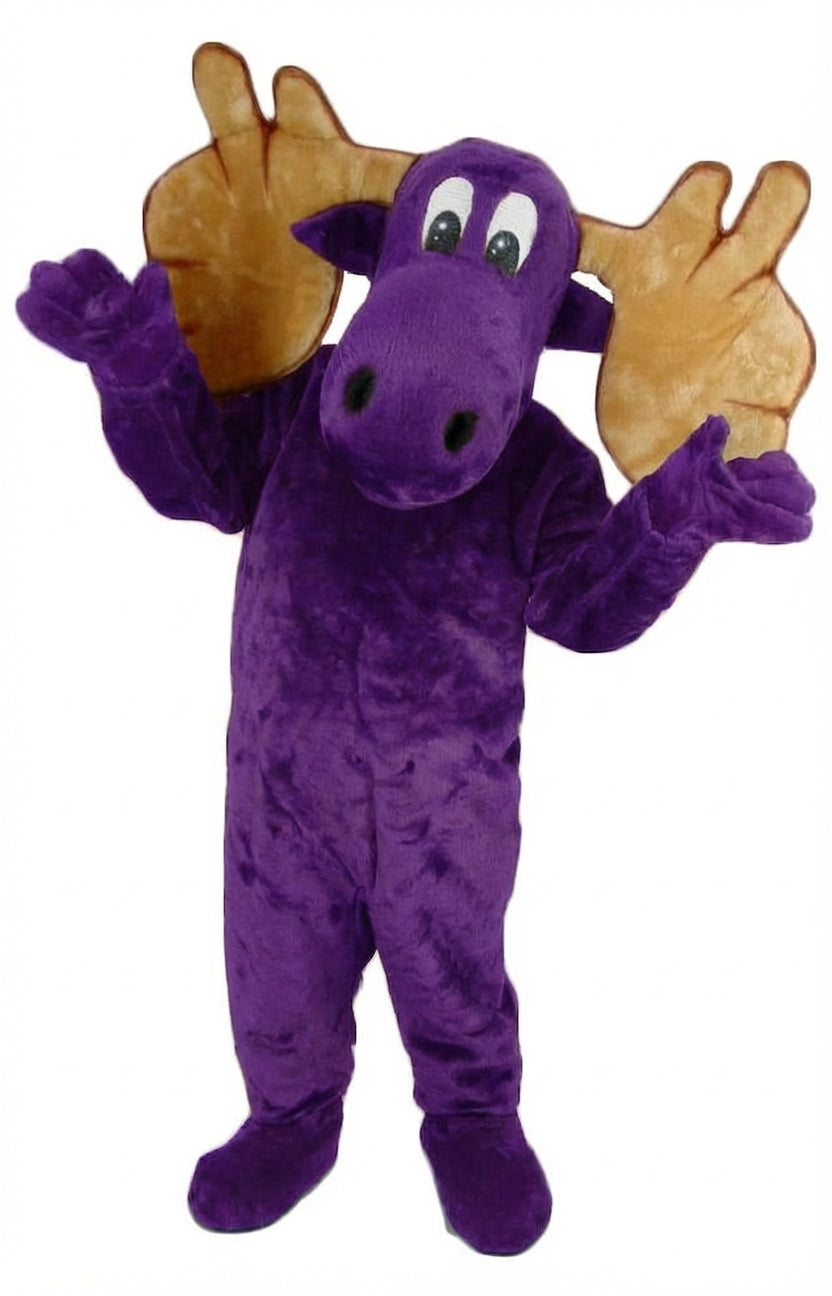 Cartoon Moose Mascot - Short fur / Purple mascot costume