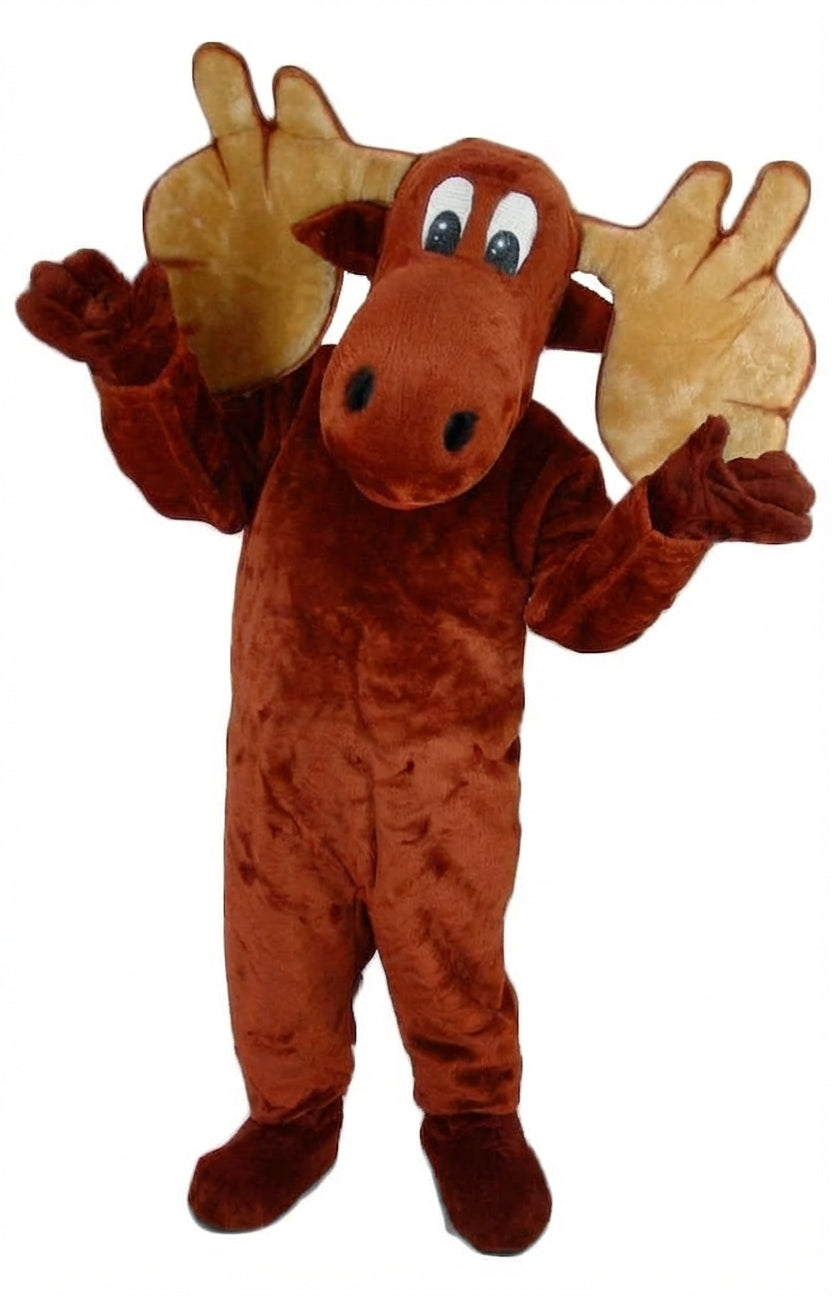 Cartoon Moose Mascot - Short fur / Rust mascot costume