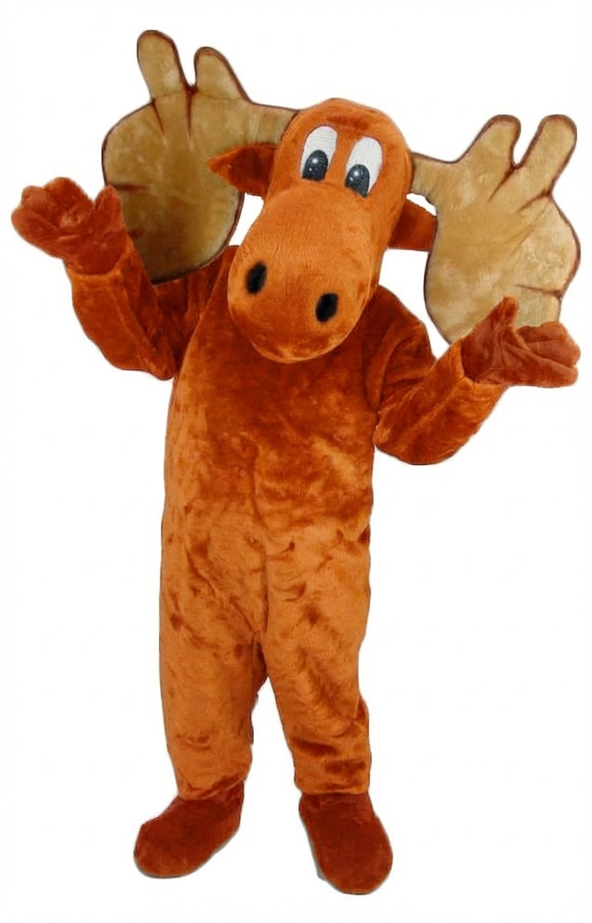 Cartoon Moose Mascot - Short fur / Tiger Orange mascot costume