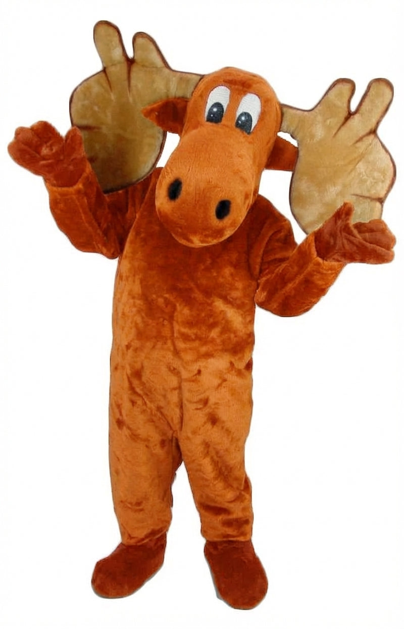Cartoon Moose Mascot - Short fur / Tiger Orange mascot costume