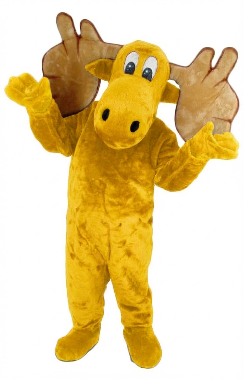 Cartoon Moose Mascot - Short fur / Yellow mascot costume