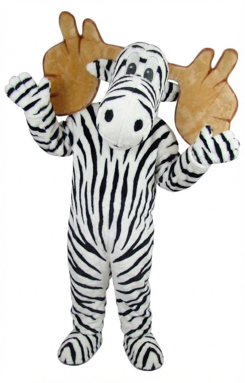 Cartoon Moose Mascot - Short fur / Zebra mascot costume