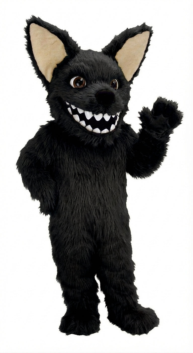 Chihuahua Dog Mascot (Thermolite) - Long fur / Black mascot costume