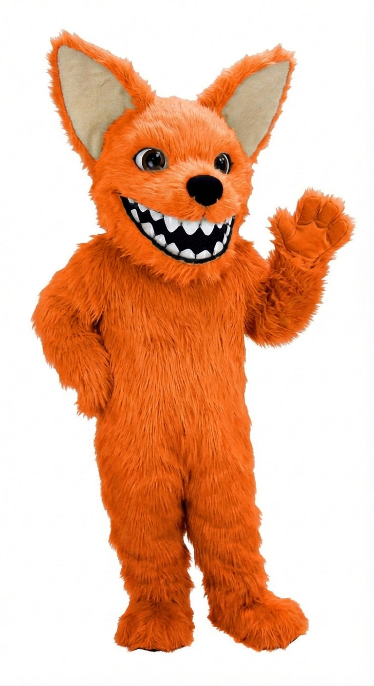 Chihuahua Dog Mascot (Thermolite) - Long fur / Bright Orange mascot costume