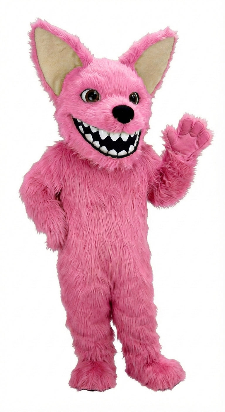 Chihuahua Dog Mascot (Thermolite) - Long fur / Bright Pink mascot costume