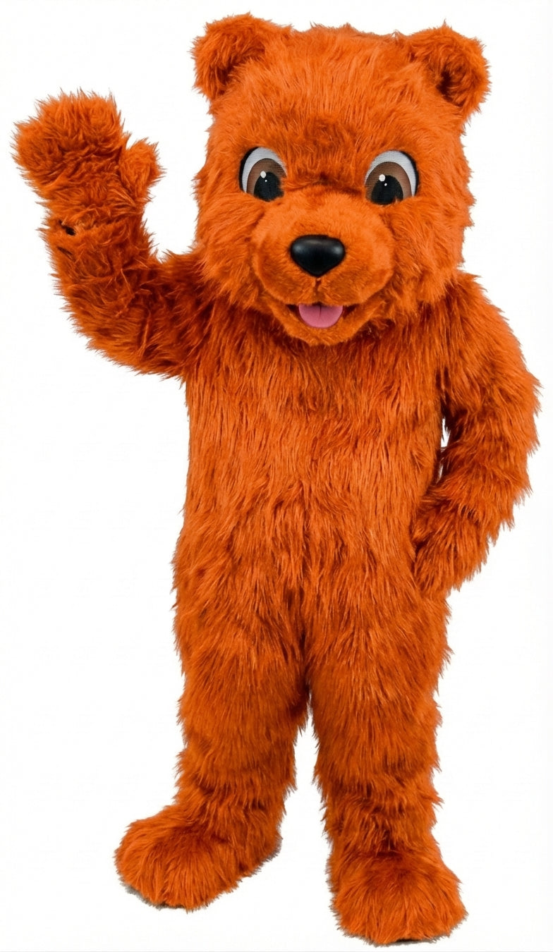 Choco Bear Mascot (Thermolite) - Long fur / Bright Orange mascot costume
