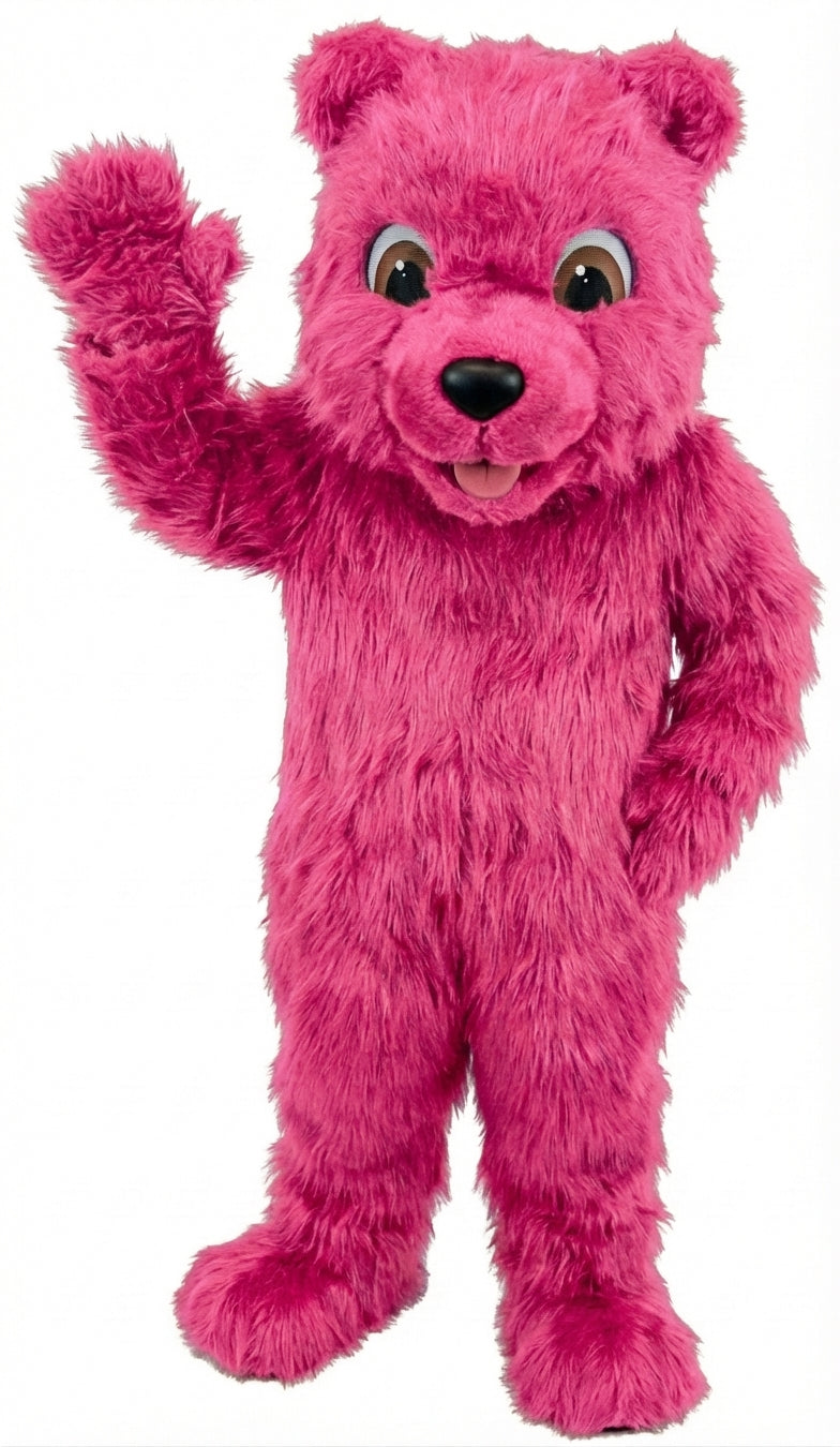 Choco Bear Mascot (Thermolite) - Long fur / Bright Pink mascot costume