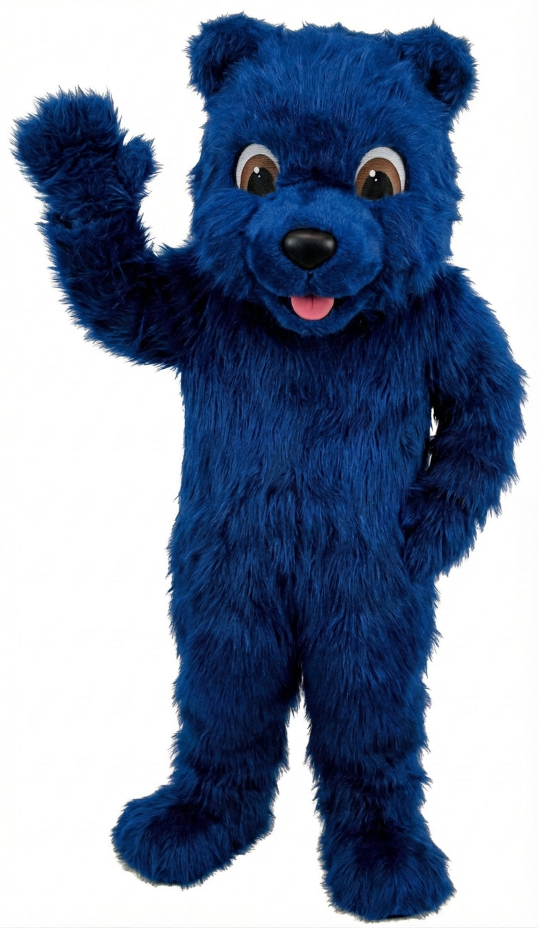 Choco Bear Mascot (Thermolite) - Long fur / Royal Blue mascot costume