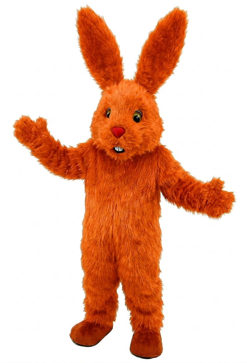 Chocolate Bunny Mascot (Thermolite) - Long fur / Bright Orange mascot costume