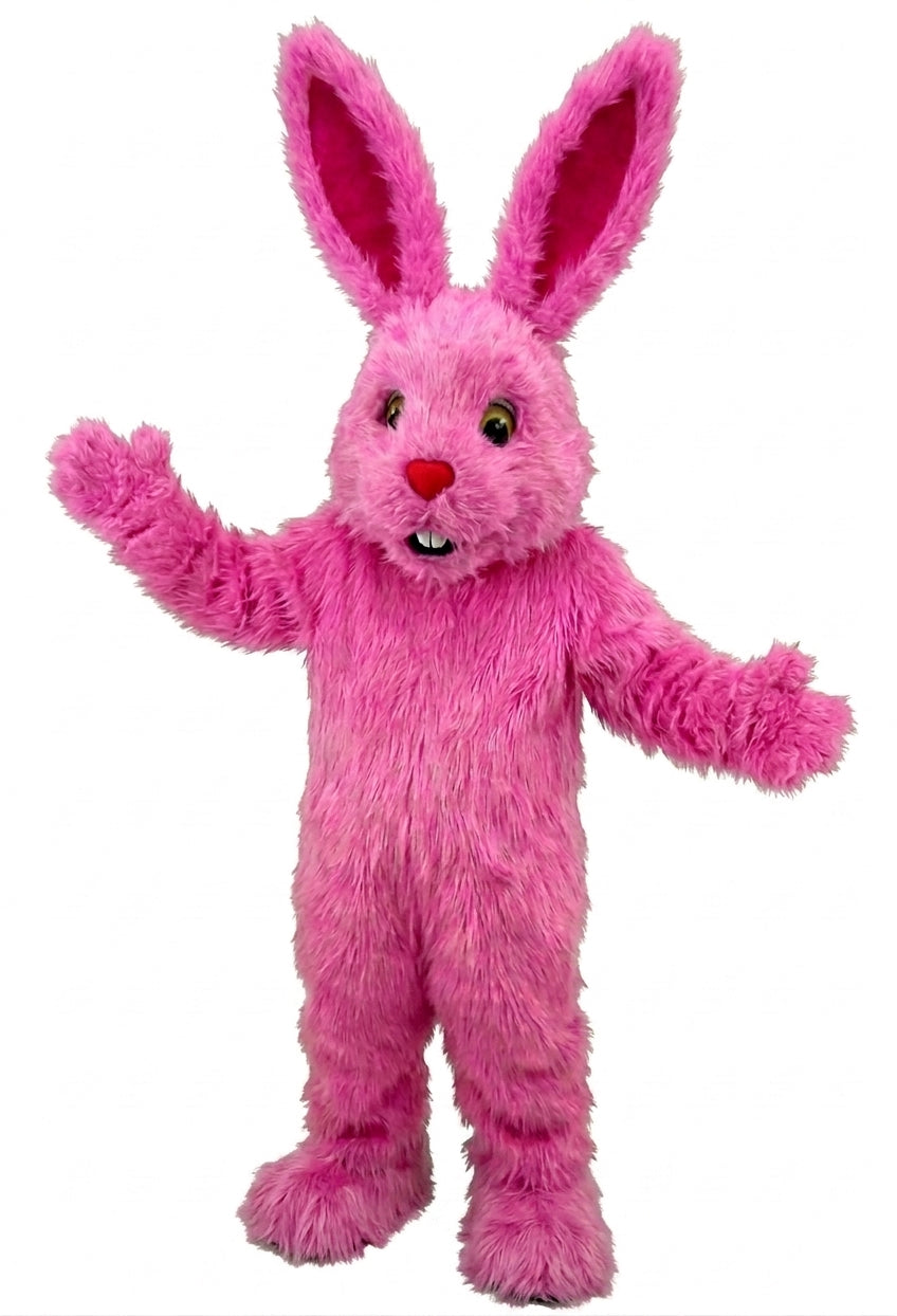 Chocolate Bunny Mascot (Thermolite) - Long fur / Bright Pink mascot costume