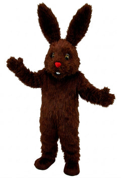 Chocolate Bunny Mascot (Thermolite) - Long fur / Dark Brown mascot costume