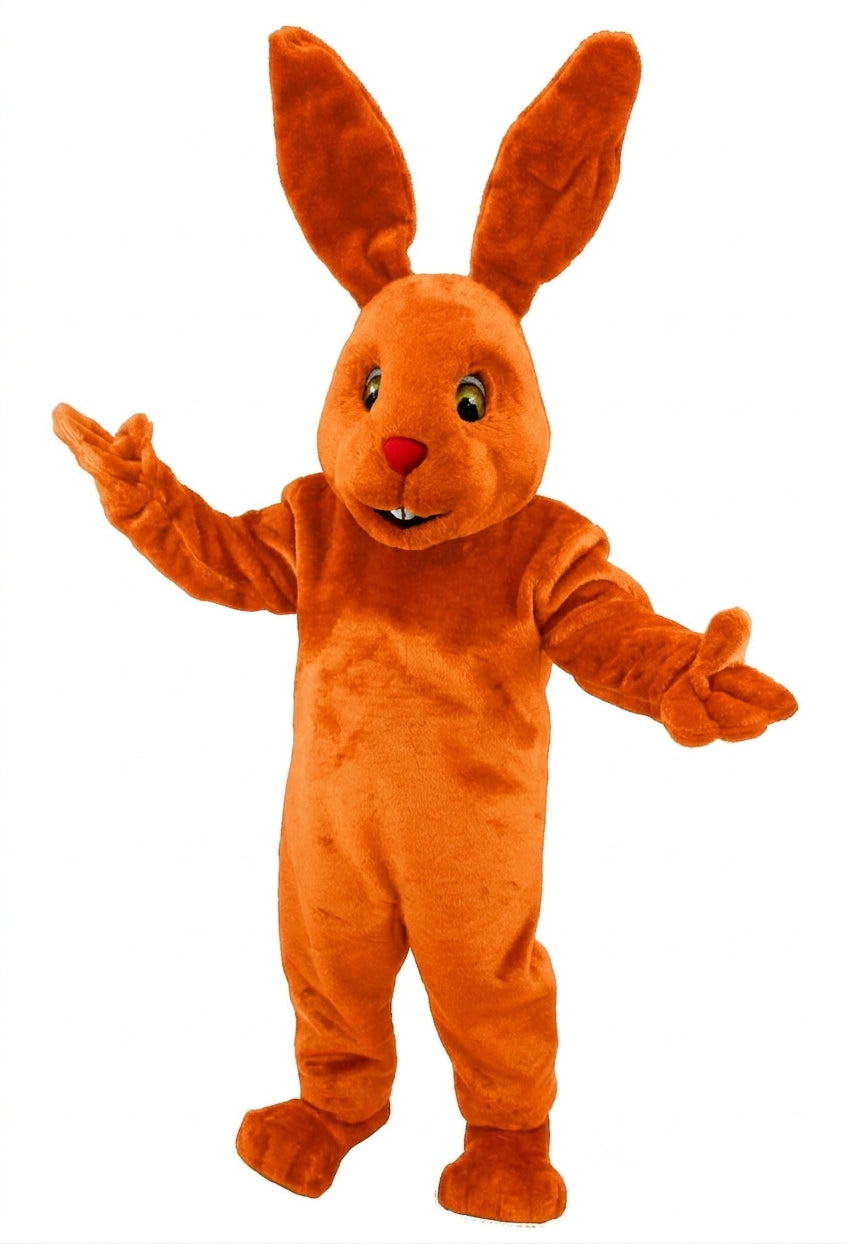 Chocolate Bunny Mascot (Thermolite) - Short fur / Bright Orange mascot costume