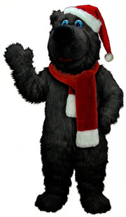 Christmas Bear Mascot (Thermolite) - Long fur / Black mascot costume