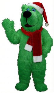 Christmas Bear Mascot (Thermolite) - Long fur / Green mascot costume