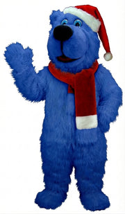Christmas Bear Mascot (Thermolite) - Long fur / Royal Blue mascot costume