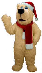 Christmas Bear Mascot (Thermolite) - Long fur / Tan mascot costume