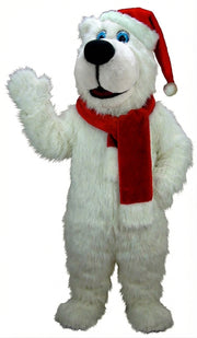 Christmas Bear Mascot (Thermolite) - Long fur / White mascot costume