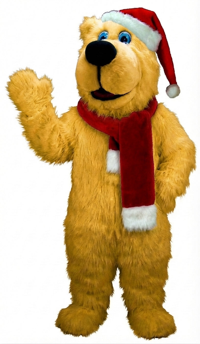 Christmas Bear Mascot (Thermolite) - Long fur / Yellow mascot costume