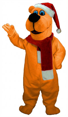 Christmas Bear Mascot (Thermolite) - Short fur / Bright Orange mascot costume