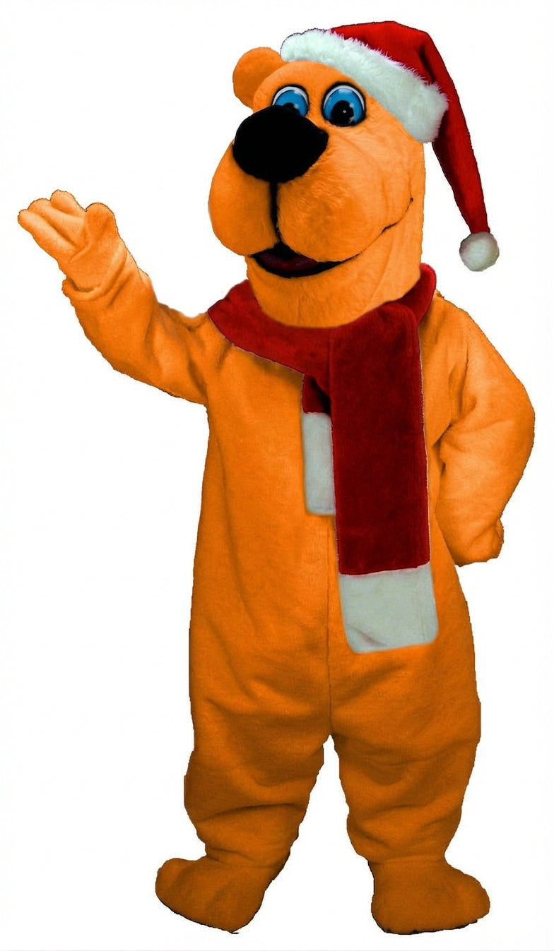Christmas Bear Mascot (Thermolite) - Short fur / Bright Orange mascot costume