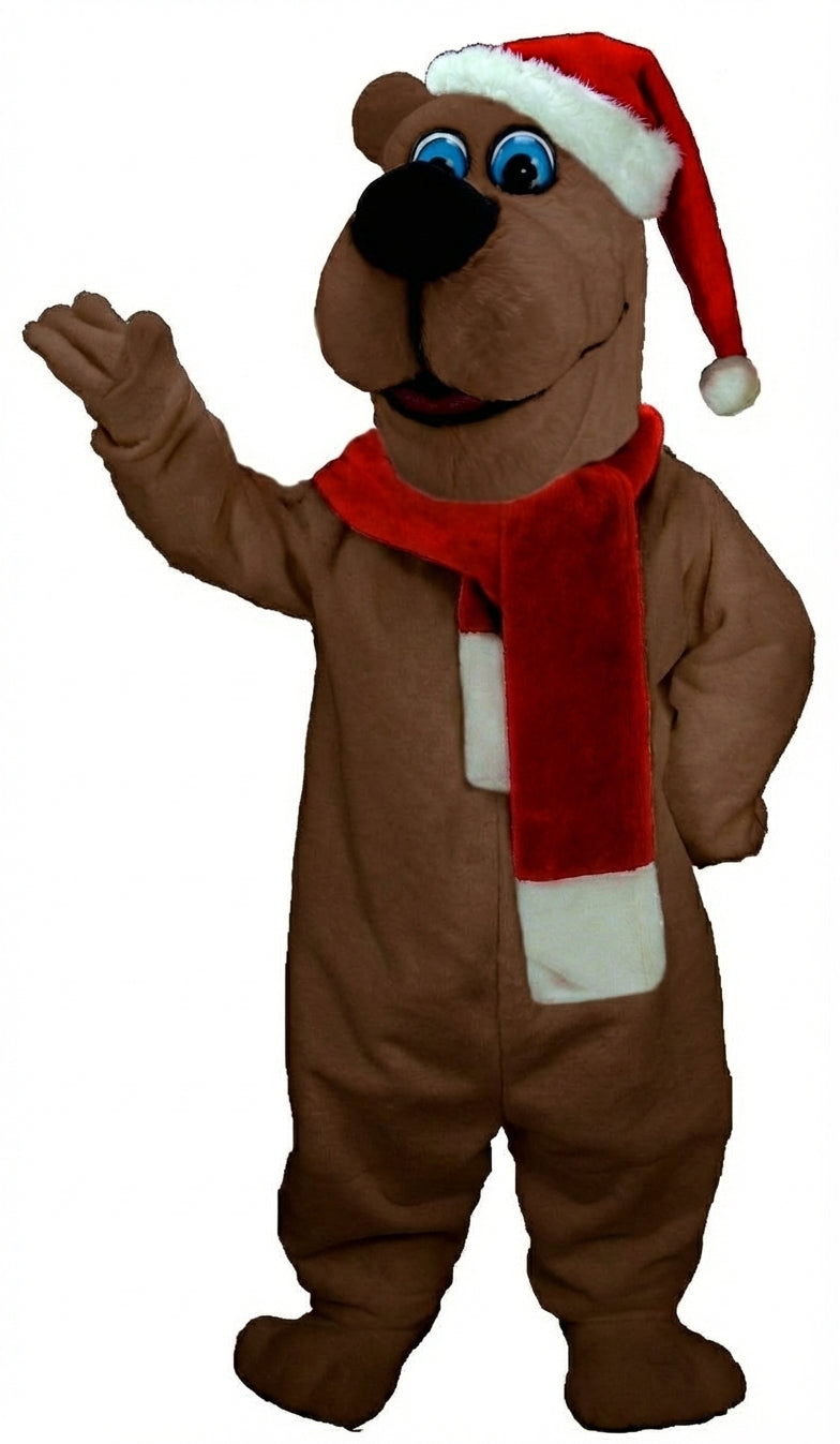 Christmas Bear Mascot (Thermolite) - Short fur / Chocolate Brown mascot costume