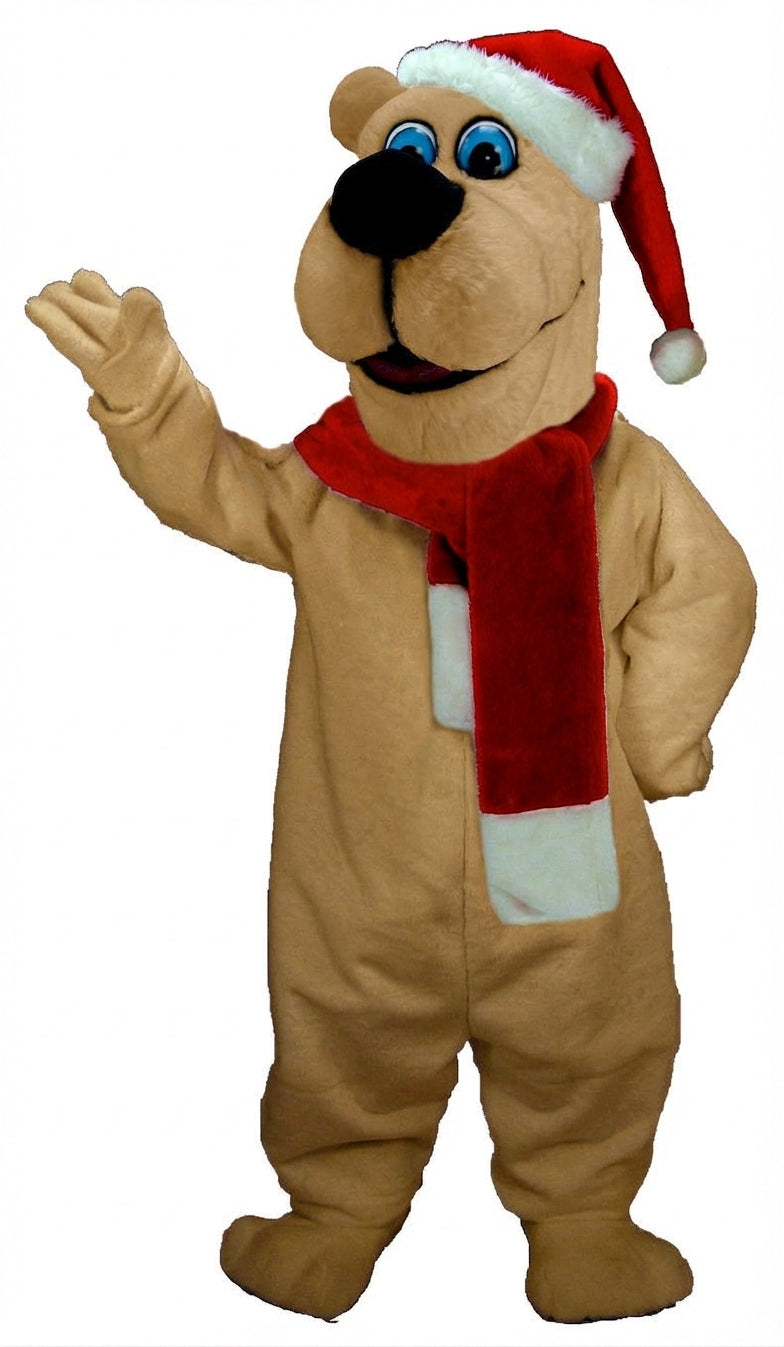 Christmas Bear Mascot (Thermolite) - Short fur / Light Brown mascot costume