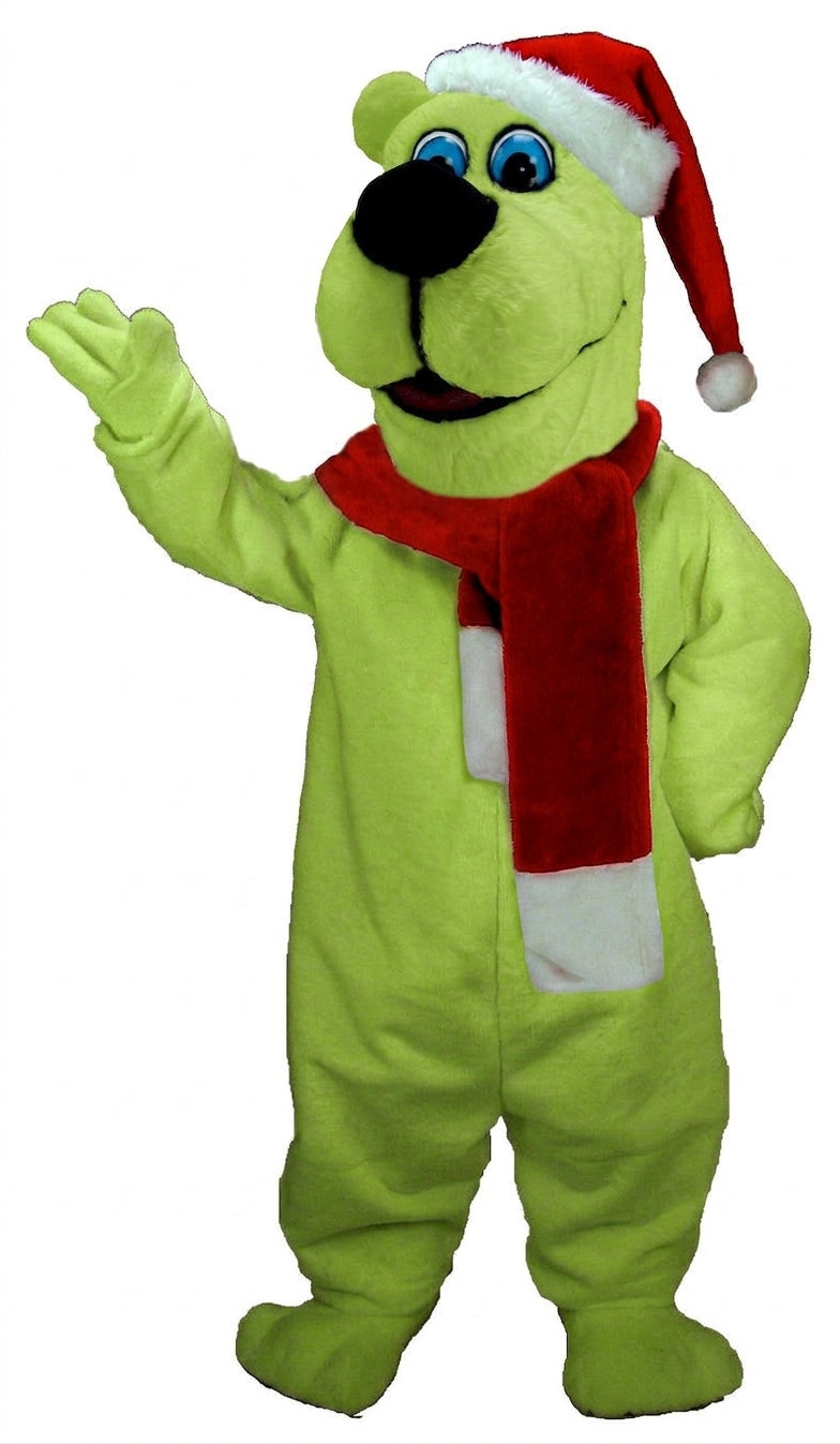 Christmas Bear Mascot (Thermolite) - Short fur / Lime mascot costume