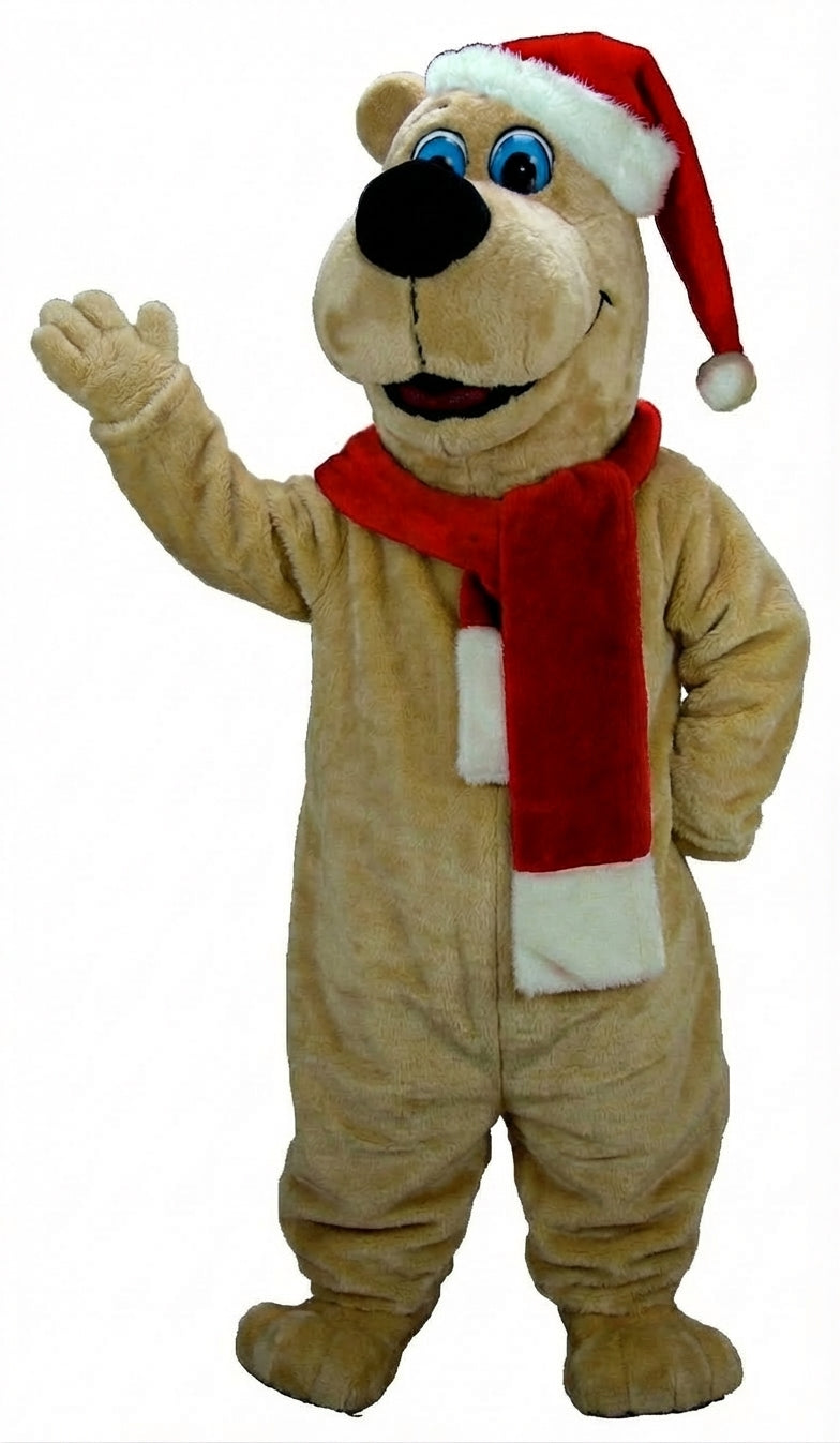 Christmas Bear Mascot (Thermolite) - Short fur / Tan mascot costume