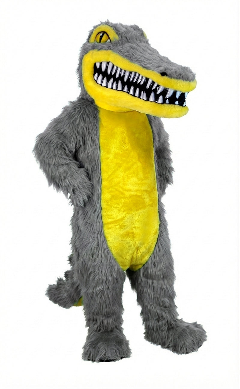 Crocodile Mascot (Thermolite) - Long fur / Grey mascot costume