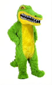 Crocodile Mascot (Thermolite) - Long fur / Lime mascot costume