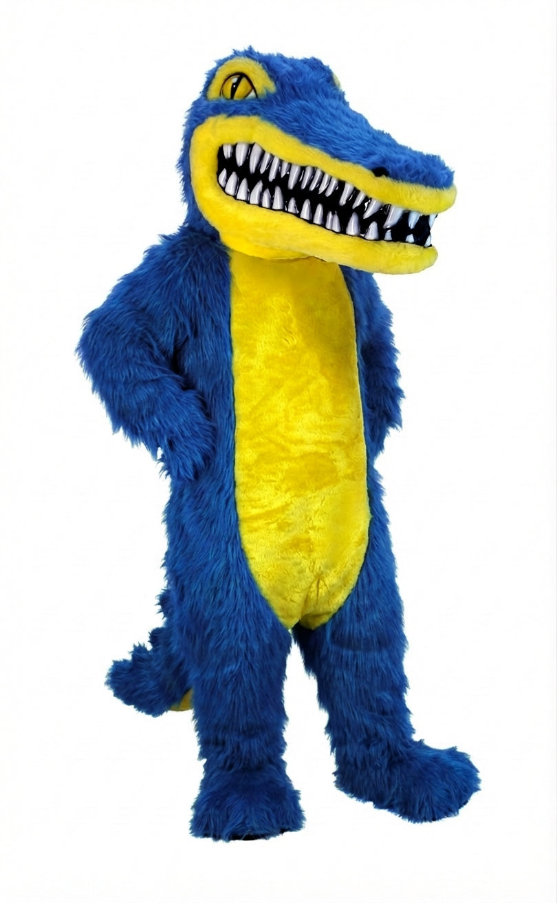 Crocodile Mascot (Thermolite) - Long fur / Royal Blue mascot costume