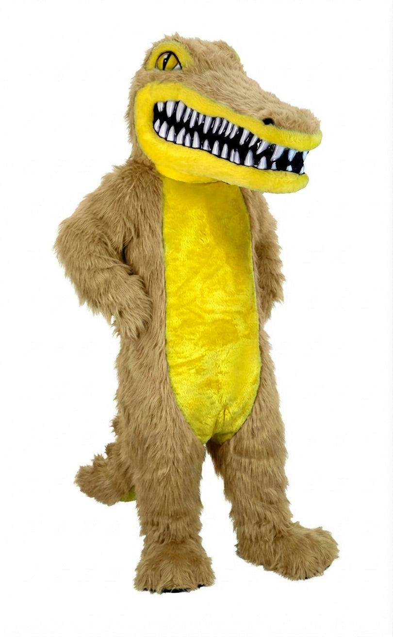 Crocodile Mascot (Thermolite) - Long fur / Tan mascot costume