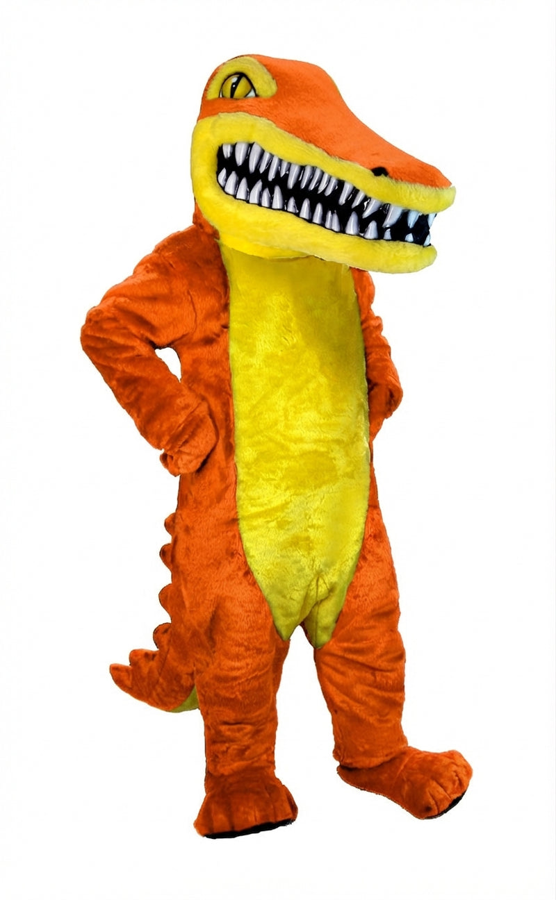 Crocodile Mascot (Thermolite) - Short fur / Bright Orange mascot costume