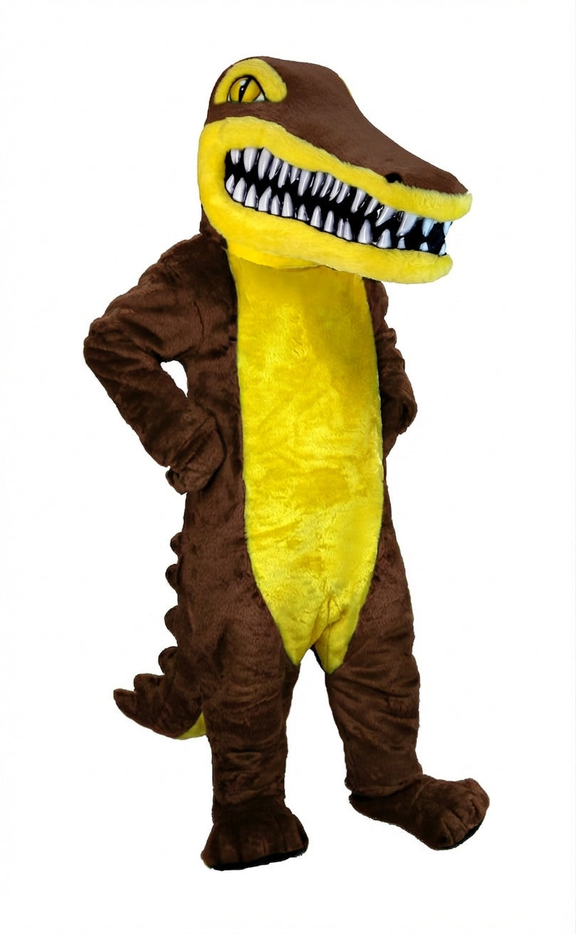 Crocodile Mascot (Thermolite) - Short fur / Chocolate Brown mascot costume