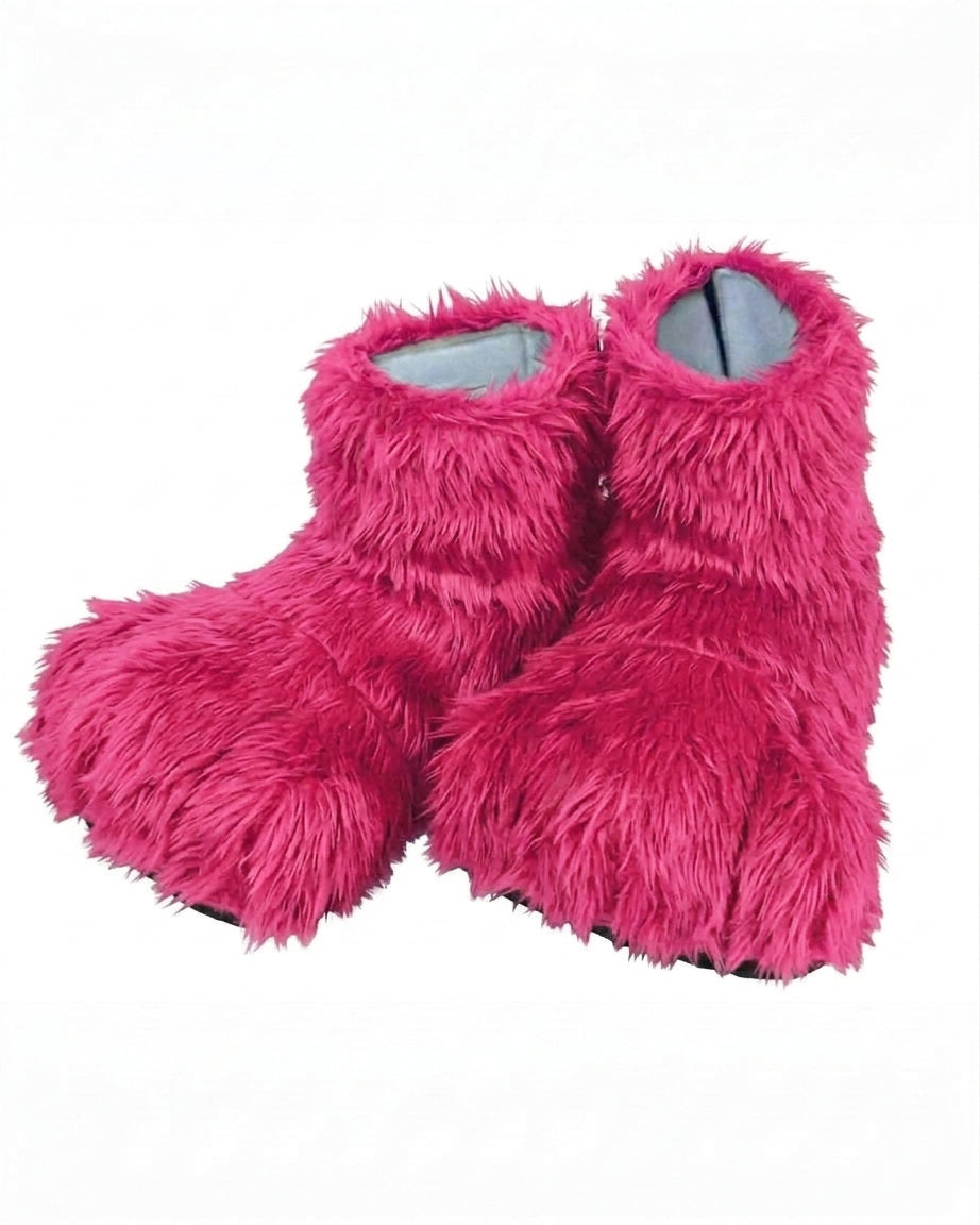 Bright Pink Deluxe Mascot Feet - plush mascot costume shoe covers | The Mascot Store