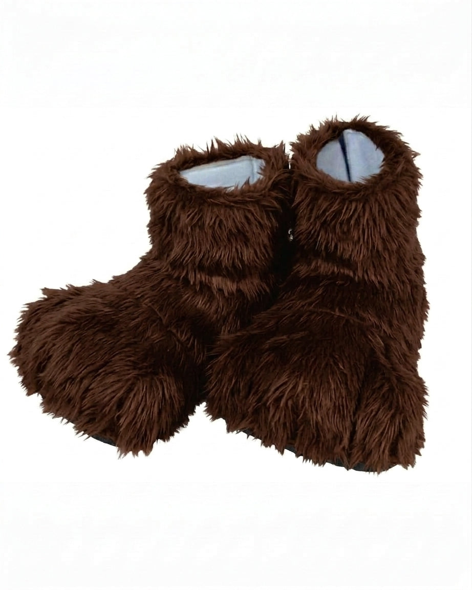 Dark Brown Deluxe Mascot Feet - plush mascot costume shoe covers | The Mascot Store