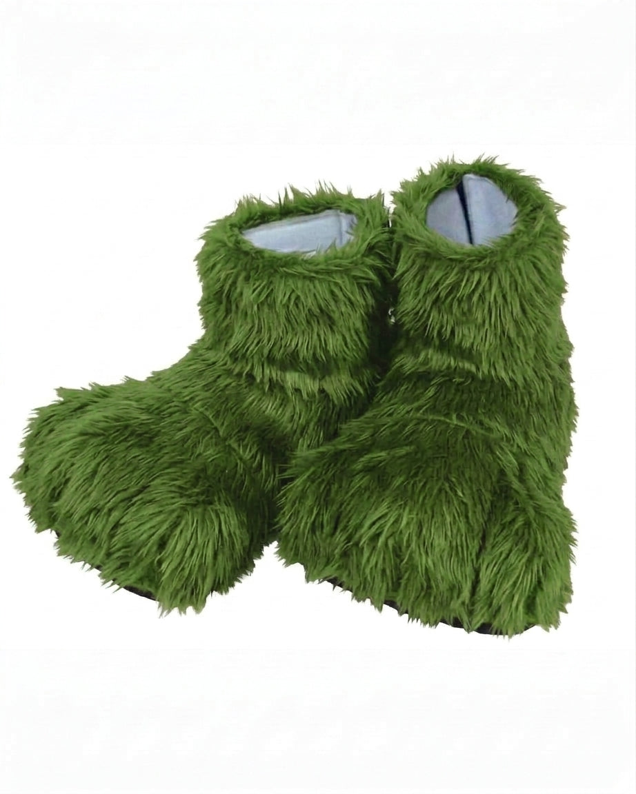 Green Deluxe Mascot Feet - plush mascot costume shoe covers | The Mascot Store