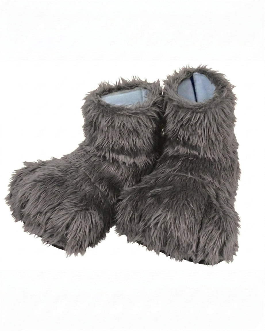 Grey Deluxe Mascot Feet - plush mascot costume shoe covers | The Mascot Store