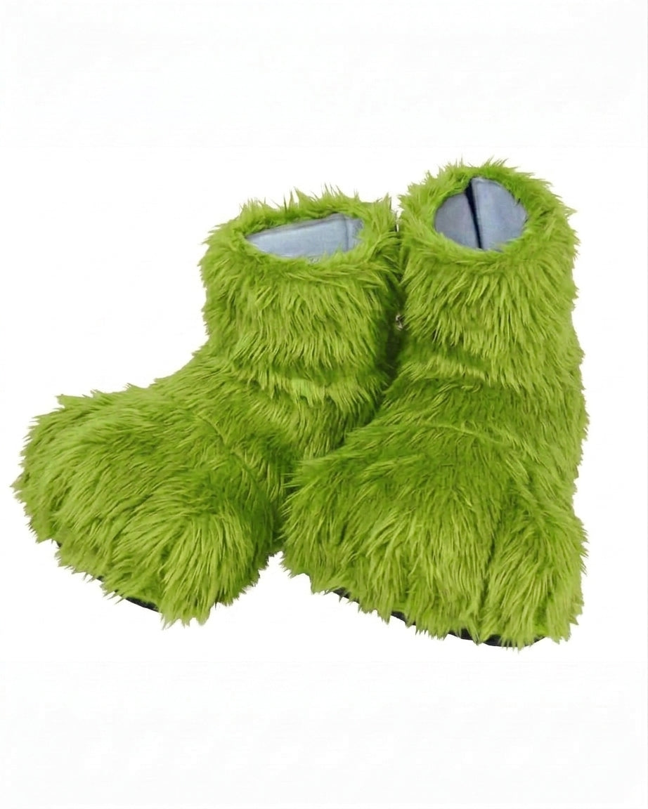 Lime Deluxe Mascot Feet - plush mascot costume shoe covers | The Mascot Store